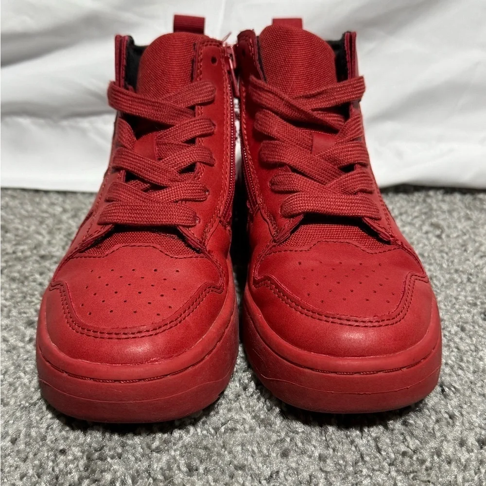 Zara Red Sneakers with High-Top Design and Zipper Size Closure Size 34 EU